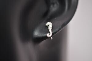 Catherine Weitzman Sterling Silver Seahorse Stud Earrings